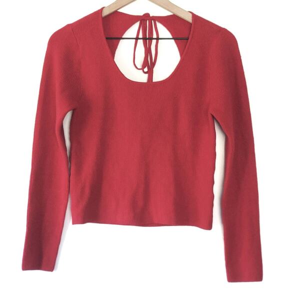 NEW Anthropologie Red Open-Back Knit Top - Size: Small - Picture 2 of 4